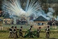 Reconstruction of battles of the Patriotic war of 1812 Russian city Maloyaroslavets. Royalty Free Stock Photo